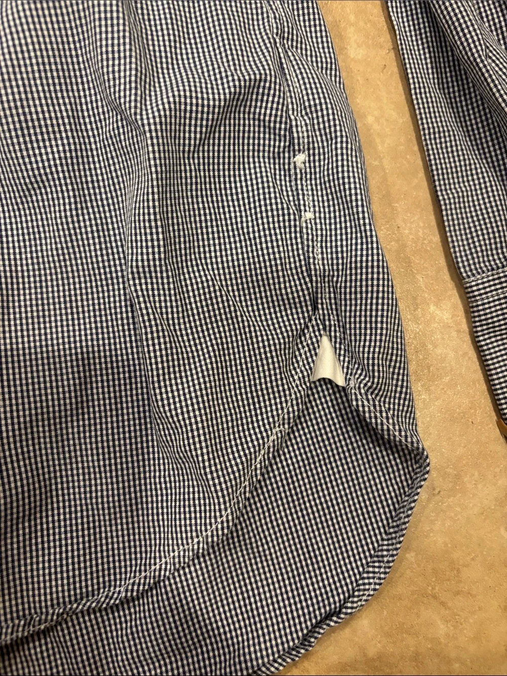 J Crew Men’d Navy Gingham Cotton Button Down Long Sleeve